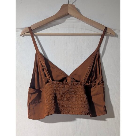 NEW! Aerie | Satin Corset Cropped Tank In Copper - Picture 3 of 10